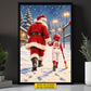Personalized Christmas Santa and Softball Girl Canvas Painting, Santa's Little Softball Star Wall Art Decor, Xmas Poster Gift For Softball Lover