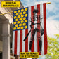 Personalized July 4th Softball Girl American Garden Flag House Flag, Independence Day Patriotic Softball USA Yard Flag, Gift For Softball Lovers