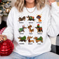 Christmas Dachshund Dog Sweatshirt, Dasher Dancer Wiener Dog Crewneck Sweatshirt Xmas Gift For Dog Lovers
