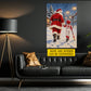 Personalized Christmas Santa and Softball Girl Canvas Painting, Santa's Little Softball Star Wall Art Decor, Xmas Poster Gift For Softball Lover