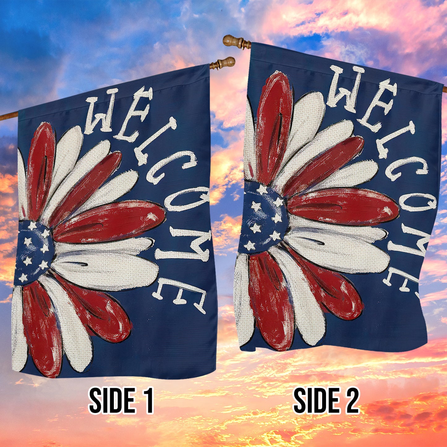 July 4th Garden Flag - House Flag, A Welcoming Blossom, Independence Day Yard Flag Gift For America Lovers