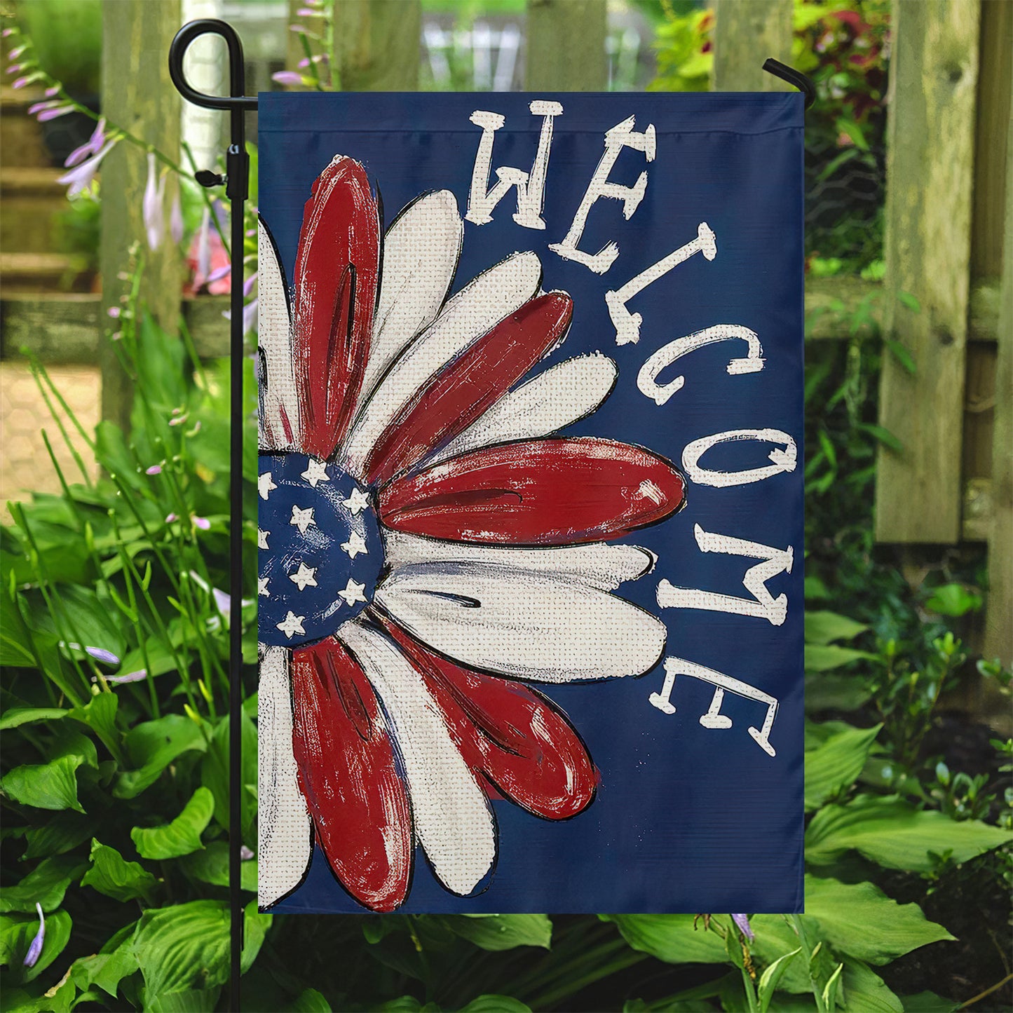 July 4th Garden Flag - House Flag, A Welcoming Blossom, Independence Day Yard Flag Gift For America Lovers