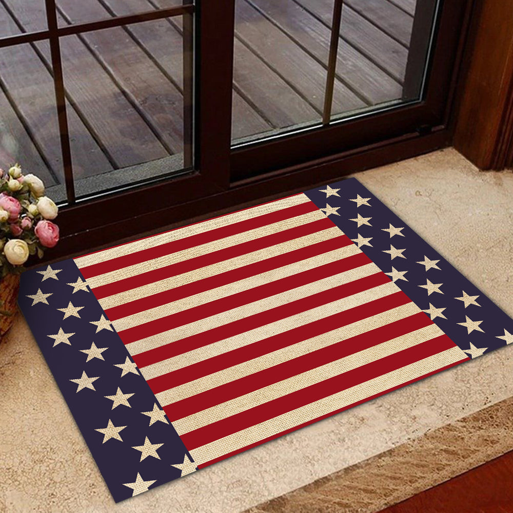 July 4th Doormat Patriotic Independence Day Doormat For Home Decor Housewarming Gift Welcome Mat Gift