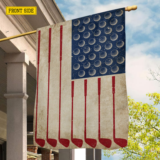July 4th Golf American Garden Flag House Flag, Independence Day Patriotic Golf USA Yard Flag Gift For Golf Lovers, Golf Players