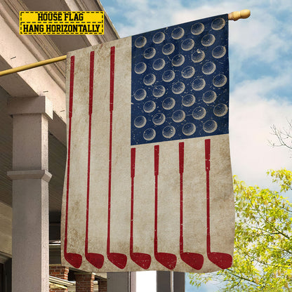 July 4th Golf American Garden Flag House Flag, Independence Day Patriotic Golf USA Yard Flag Gift For Golf Lovers, Golf Players