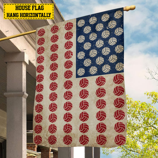 July 4th Volleyball American Garden Flag House Flag, Independence Day Patriotic Volleyball USA Yard Flag Gift For Volleyball Lovers