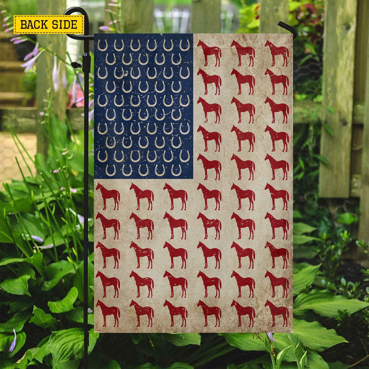 July 4th Horse American Garden Flag & House Flag, Independence Day Patriotic Horse USA Yard Flag Gift For Horse Lovers