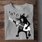 Funny Black Cat Christmas T-shirt, Cat Play Guitar, Gift For Cat Lovers, Cat Tees, Cat Owners