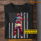 Personalized July 4th Baseball Boy T-shirt, Independence Day Gift For Baseball Lovers, Baseball Players
