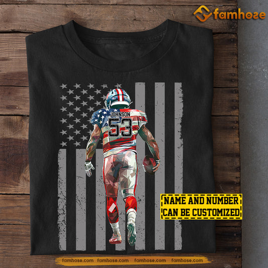 Personalized July 4th Football Boy T-shirt, Independence Day Gift For Football Lovers, Football Players