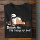 Funny Halloween Cat T-shirt, Believe Me I'm Trying My Best, Gift For Cat Lovers, Cat Tees, Cat Owners