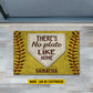 Vintage Softball Doormat, There's No Plate Like Home, Personalized Softball Doormat For Home Decor Housewarming Gift, Welcome Mat Gift For Softball Lovers