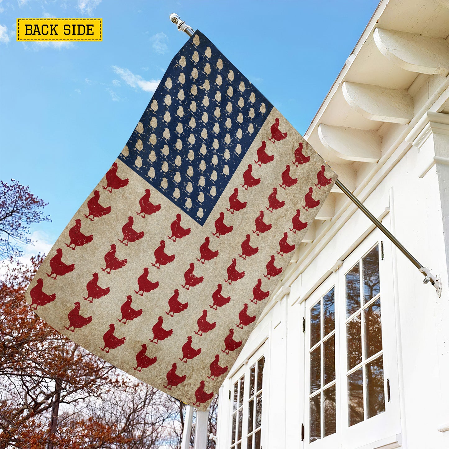 July 4th Chicken American Garden Flag House Flag, Independence Day Patriotic Chicken USA Yard Flag Gift For Chicken Lovers, Farmers