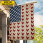 July 4th Chicken American Garden Flag House Flag, Independence Day Patriotic Chicken USA Yard Flag Gift For Chicken Lovers, Farmers