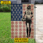 Personalized Soccer Girl American Garden Flag House Flag, July 4th Patriotic Soccer USA Flag Gift For Soccer Lovers