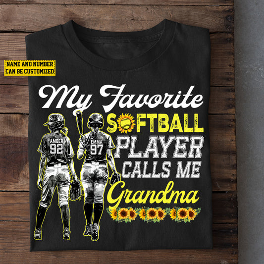 Personalized Softball Girl T-shirt, My Favorite Softball Player Calls Me, Gift For Softball Lovers, Softball Players
