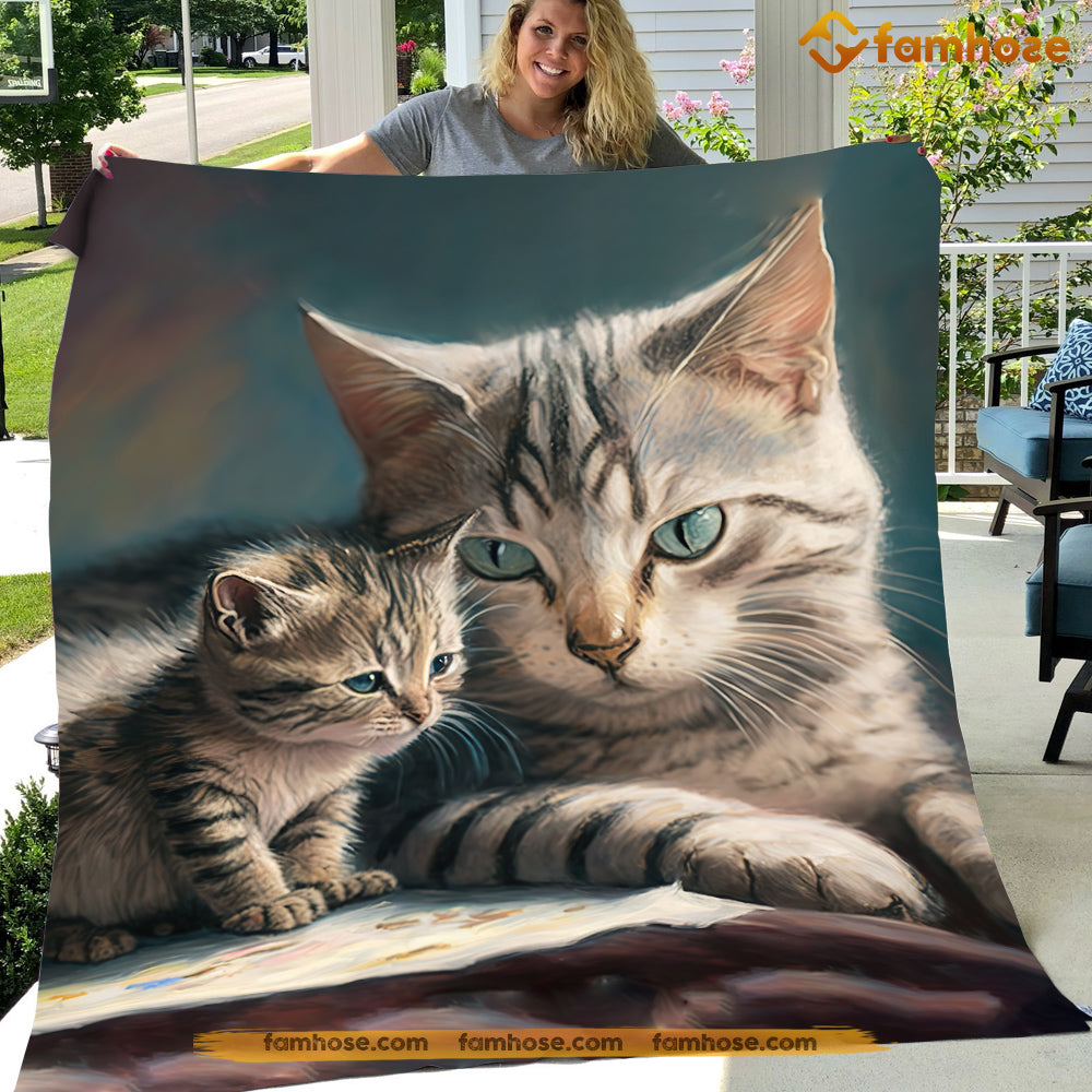 Cat Blanket, Baby My Love For You Will Never End Fleece Blanket - Sherpa Blanket Gift For Cat Lover, Cat Owners