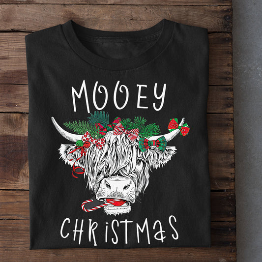 Mooey Christmas, Funny Cow Christmas T-shirt Gift For Cow Lovers, Cow Tees