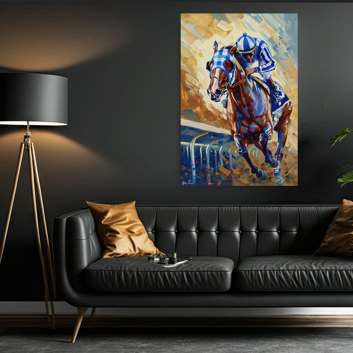 Secretariat Canvas Painting, Follow Up, Jockey Wall Art Decor, Poster Gift For Horse Racing Lovers