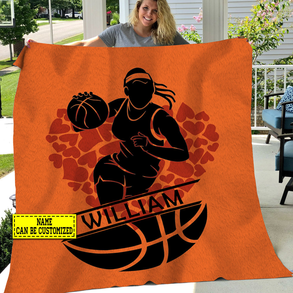 Personalized Basketball Blanket, Play Basketball Like Me Fleece Blanket - Sherpa Blanket Gift For Basketball Lovers, Basketball Players