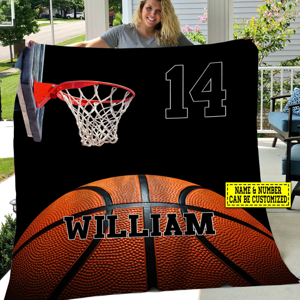 Basketball discount blanket personalized