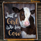 Cow Blanket, Just A Girl Who Loves Cow Fleece Blanket - Sherpa Blanket Gift For Cow Lover