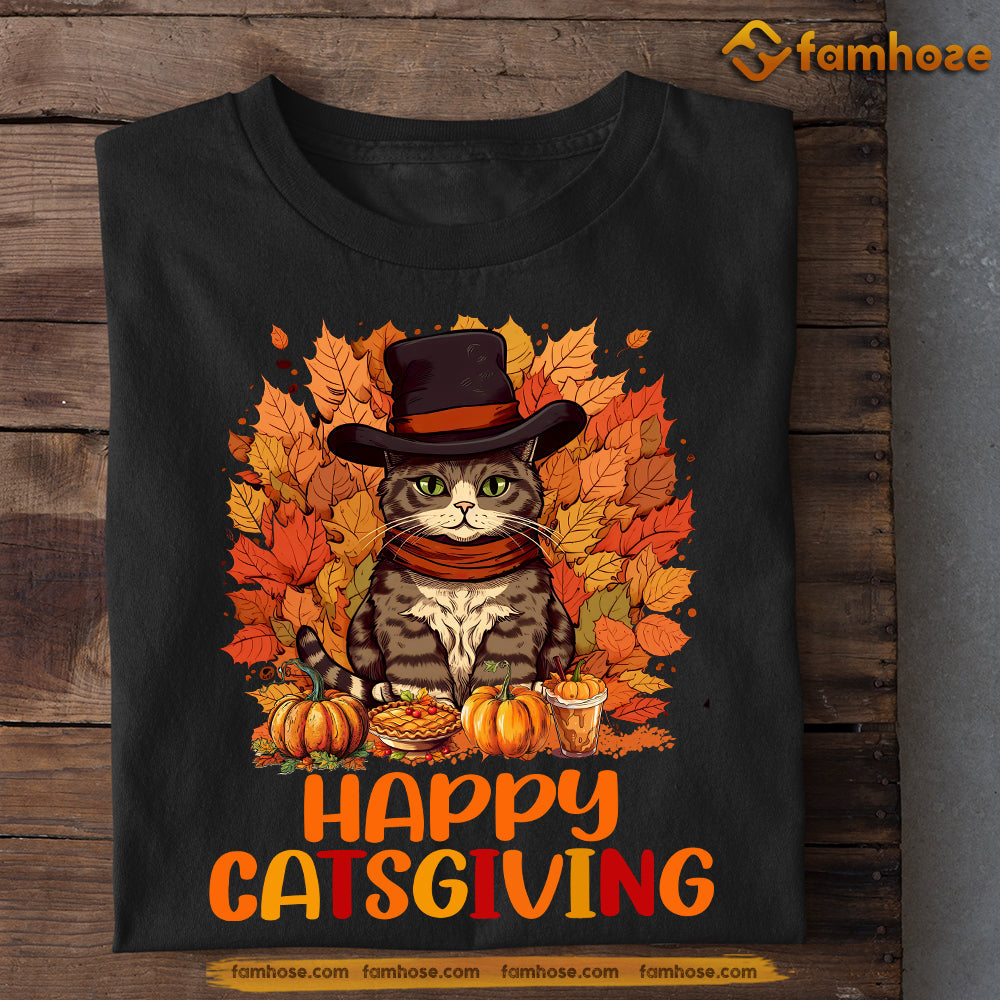 Thanksgiving Cat T-shirt, Happy Catsgiving, Gift For Cat Lovers, Cat Tees, Cat Owners