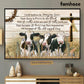 Cow Poster/Canvas, Believe In Amaging Grace There Is Power In The Blood, Cow Canvas Wall Art, Poster Gift For Cow Lovers