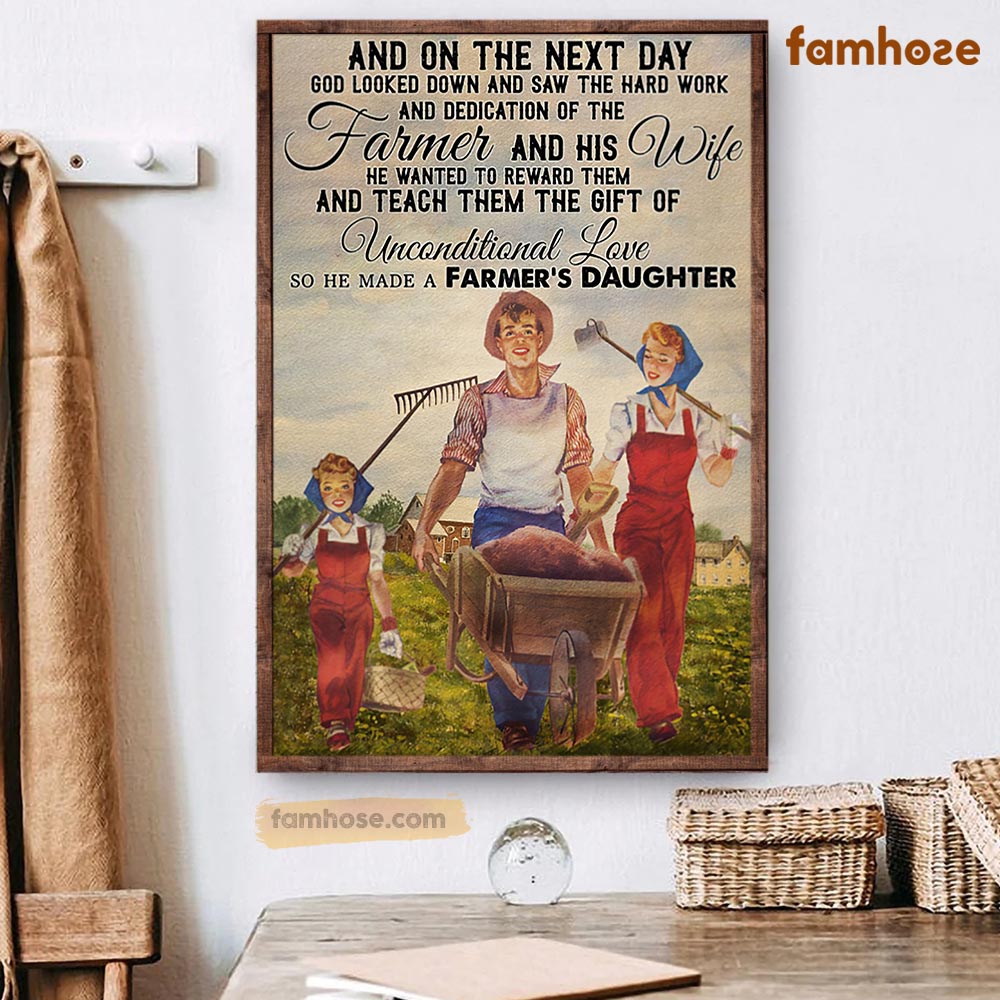 Farm Poster & Canvas, God Looked Down And Saw The Hard Work He Wanted To Reward Them, Farmer Canvas Wall Art, Poster Gift For Farm Lovers