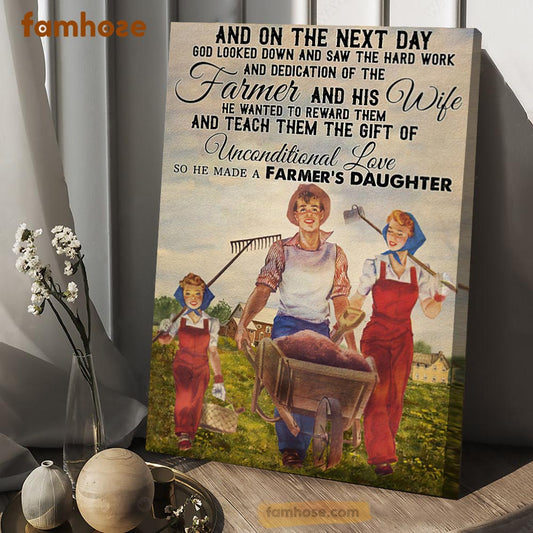 Farm Poster & Canvas, God Looked Down And Saw The Hard Work He Wanted To Reward Them, Farmer Canvas Wall Art, Poster Gift For Farm Lovers