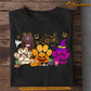 Cute Halloween Dog T-shirt, Dogshoes With Witch Hats, Gift For Dog Lovers, Dog Owners, Dog Tees