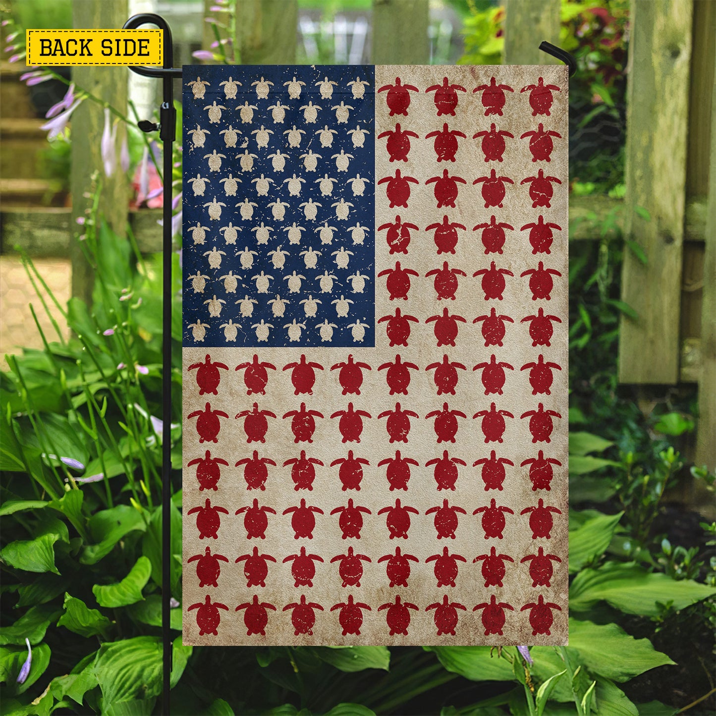 July 4th Turtle American Garden Flag & House Flag, Independence Day Patriotic Turtle USA Yard Flag Gift For Turtle Lovers