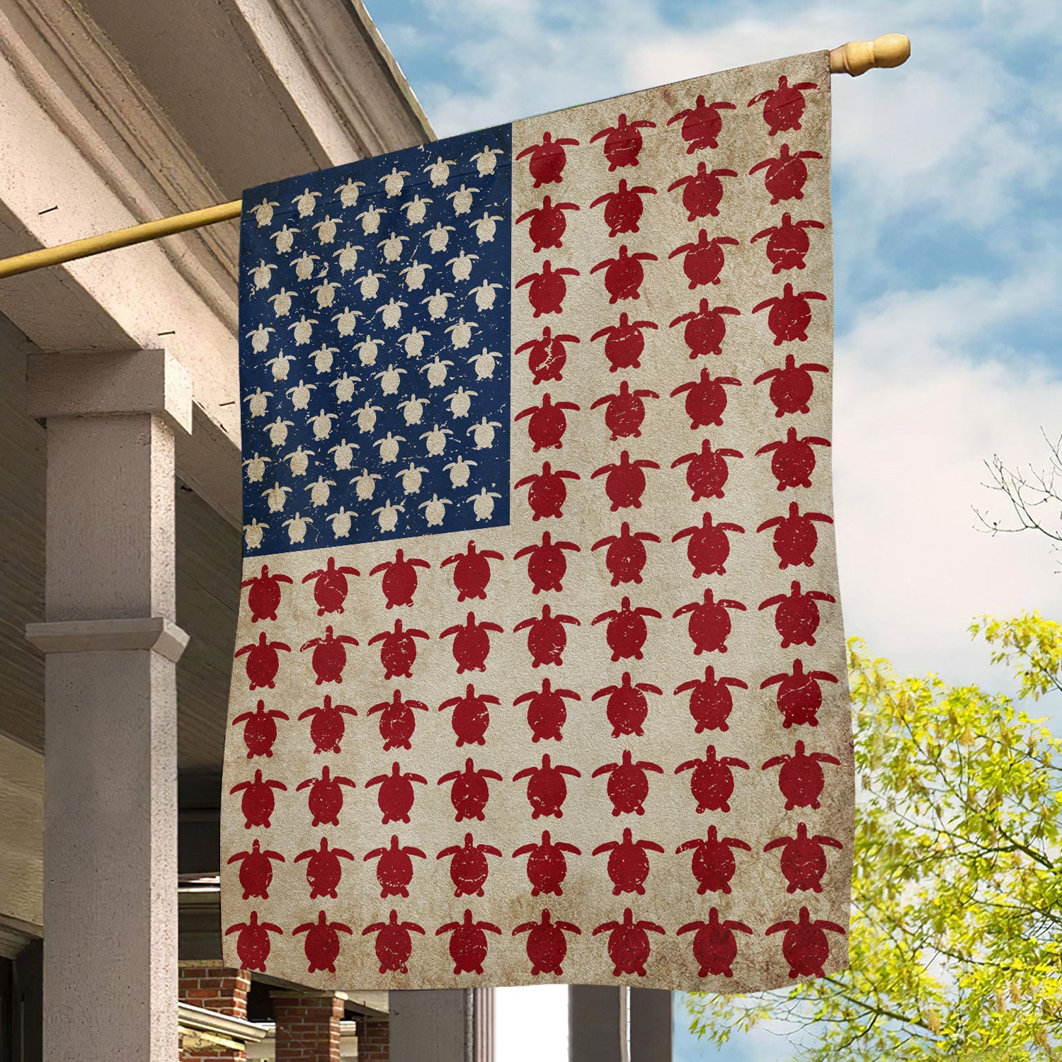 July 4th Turtle American Garden Flag & House Flag, Independence Day Pa ...
