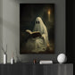 The Ghost Reading Book Vintage Halloween Canvas Painting, Wall Art Decor - Dark Surreal Ghost Halloween Poster Gift