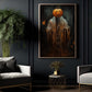 The Pumpkin Ghost Vintage Halloween Canvas Painting, Wall Art Decor - Dark Surreal Ghost Halloween Poster Gift