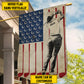 Personalized July 4th Golf Women American Garden Flag & House Flag, Independence Day Patriotic Golf USA Yard Flag Gift For Golf Lovers
