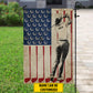 Personalized July 4th Golf Girl Garden Flag & House Flag, Glory On The Field, Independence Day Yard Flag Gift For Golf Lovers, Golf Girl Players