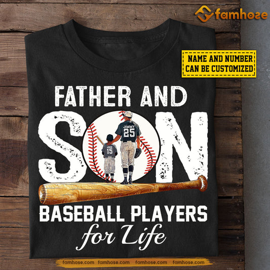 Personalized Father And Son For Life T-shirt, Father's Day Gift For Baseball Man Lovers, Baseball Players