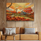 Fall For Jesus Farm Country Road Full Of Pumpkins Thanksgiving Canvas Painting, Wall Art Decor - Thanksgiving Poster Gift