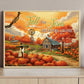 Fall For Jesus Farm Country Road Full Of Pumpkins Thanksgiving Canvas Painting, Wall Art Decor - Thanksgiving Poster Gift