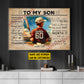 To My Son Life's A Journey, Personalized Baseball Boy Canvas Painting, Inspirational Quotes Wall Art Decor, Poster Gift For Kids Baseball Lovers, Gift For Son From Mom,Dad