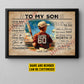 To My Son Life's A Journey, Personalized Baseball Boy Canvas Painting, Inspirational Quotes Wall Art Decor, Poster Gift For Kids Baseball Lovers, Gift For Son From Mom,Dad