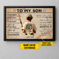 To My Son Believe In Yourself, Personalized Baseball Boy Canvas Painting, Inspirational Quotes Wall Art Decor, Poster Gift For Kids Baseball Lovers, Gift For Son From Mom,Dad