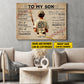 To My Son Believe In Yourself, Personalized Baseball Boy Canvas Painting, Inspirational Quotes Wall Art Decor, Poster Gift For Kids Baseball Lovers, Gift For Son From Mom,Dad