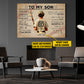 To My Son Believe In Yourself, Personalized Baseball Boy Canvas Painting, Inspirational Quotes Wall Art Decor, Poster Gift For Kids Baseball Lovers, Gift For Son From Mom,Dad