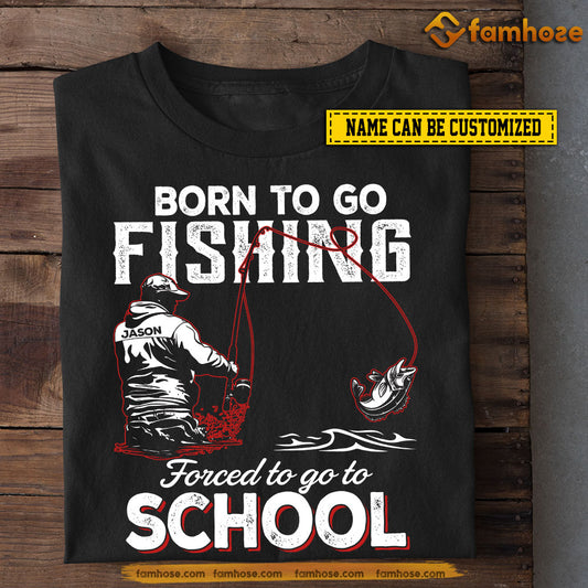 Personalized Funny Back To School Fishing Boy T-shirt, Born To Go Fishing, Gift For Fishing Lovers