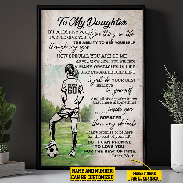 Personalized Soccer Player Watercolor Poster - Custom Sports Wall Art For Daughter, Unframed