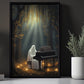 The Ghosts Playing Piano Halloween Canvas Painting, Wall Art Decor - Dark Ghost Halloween Poster Gift