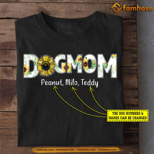 Cute Personalized Dog Mom T-shirt, Dogshoe Sunflower Dog Mom, Mother's Day Gift For Dog Lovers, Dog Owners,  Dog Mom Tees