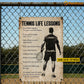 Personalized Tennis Metal Sign, Tennis Life Lessons Sport Sign, Field Decor Gift For Tennis Lovers